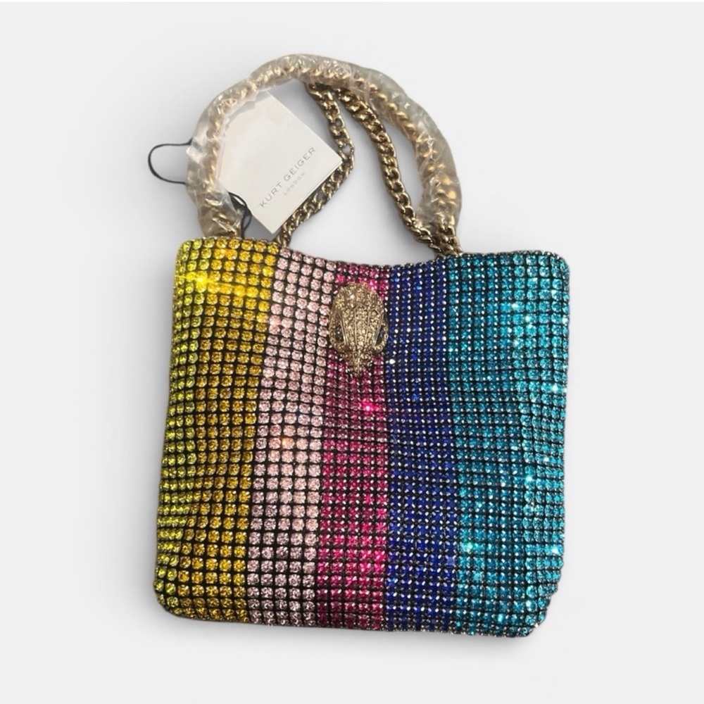 Kurt Geiger Vibrant Kensington Rainbow Crystal Embellished Mini Bag